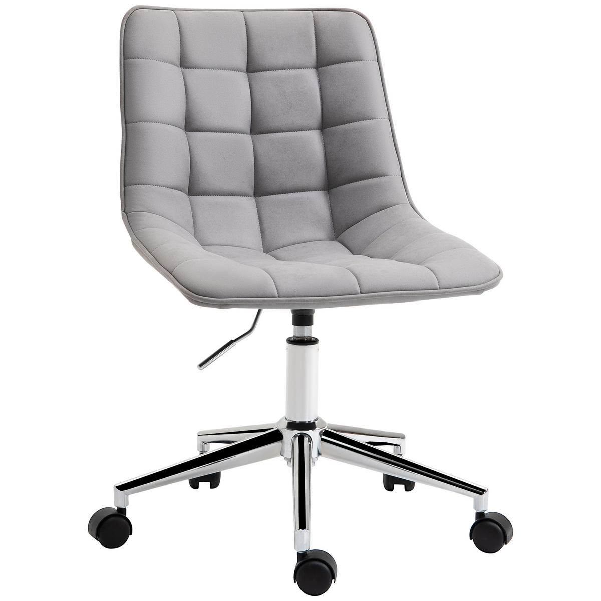 BÜROSTUHL Schreibtischstuhl höhenverstellbar 360° drehbar Mikrofaser Hellgrau - Hellgrau, Kunststoff (60/90/60cm) - Vinsetto