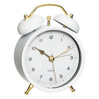 WECKER mit goldenen Uhrzeigern 10/5,5/13,5 cm - Weiß, Metall (5.5/13.5/10cm) - Atmosphera Createur d´interieur