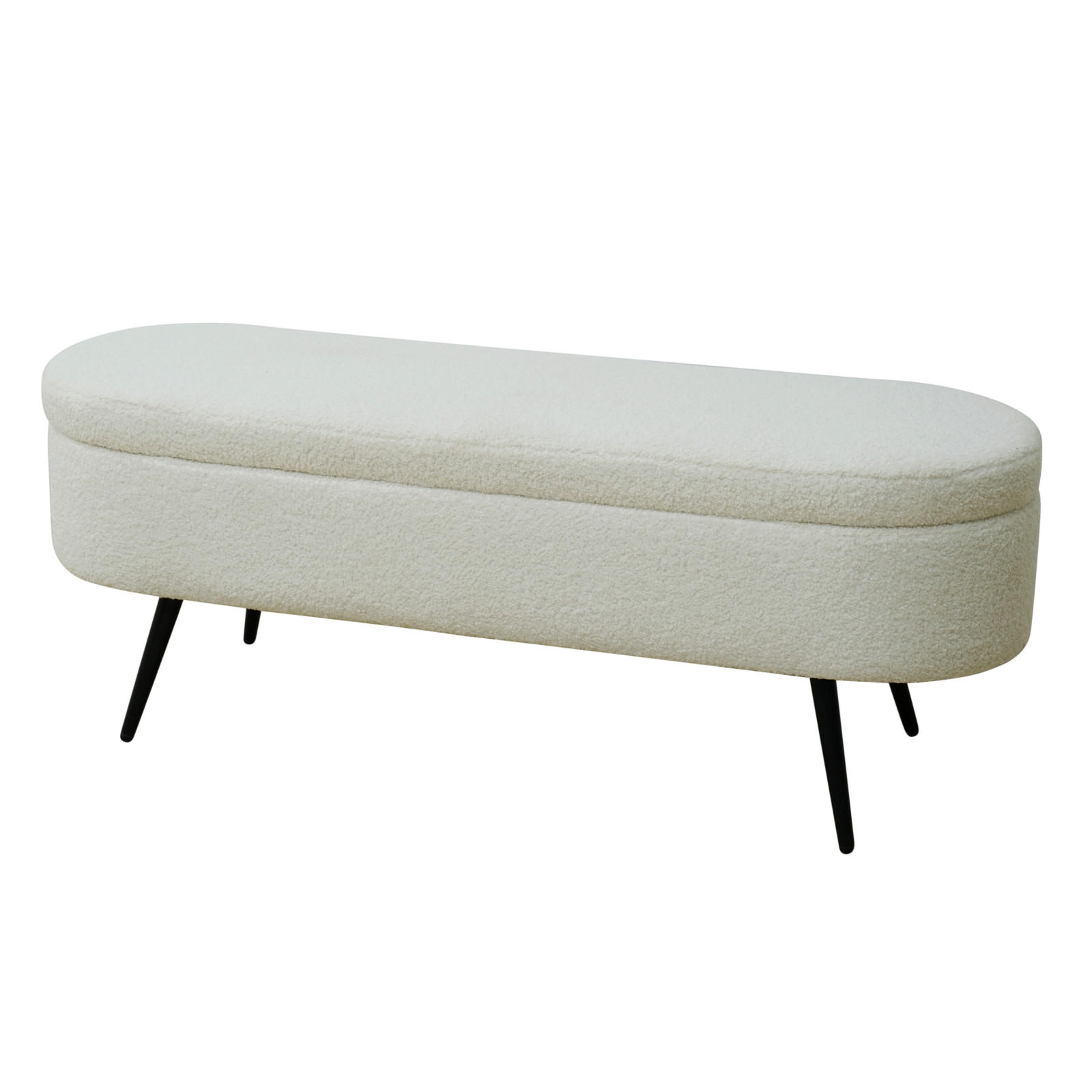 SITZBANK IVY mit Teddystoff - Weiß, Textil (118/45/40cm) - SVITA