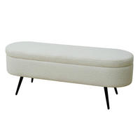 SITZBANK IVY mit Teddystoff - Weiß, Textil (118/45/40cm) - SVITA