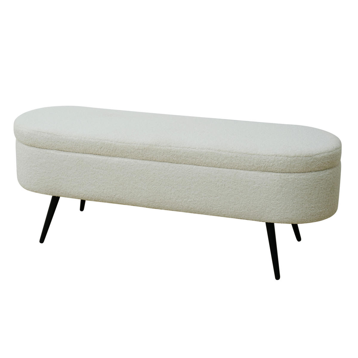 SITZBANK IVY mit Teddystoff - Weiß, Textil (118/45/40cm) - SVITA