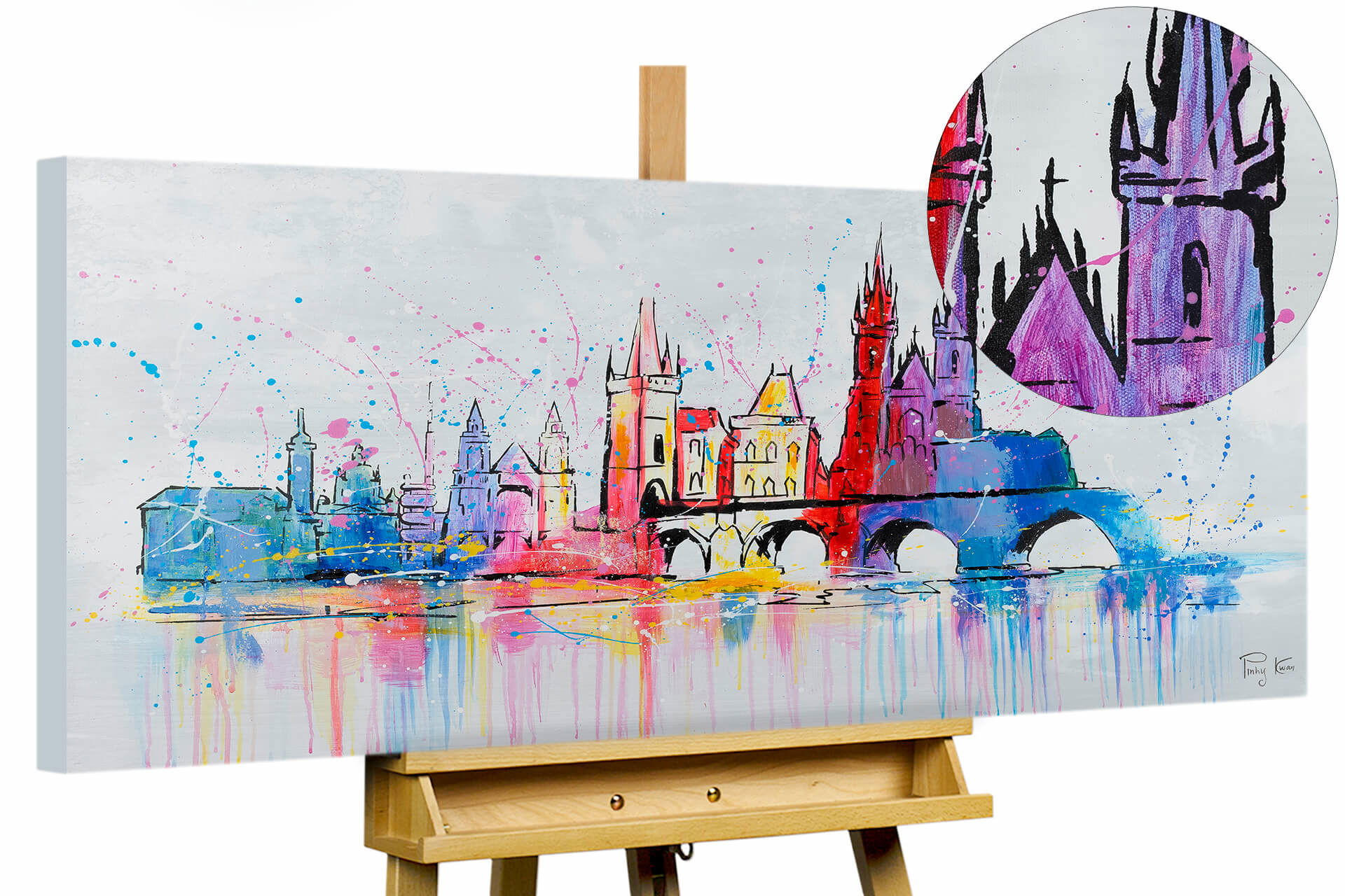 KUNSTLOFT RUČNĚ MALOVANÝ AKRYLOVÝ OBRAZ ŠEDÝ, 120/60 CM