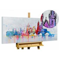 ACRYLBILD HANDGEMALT 120/60 cm - Multicolor/Grau, Holz/Textil (120/60cm) - KUNSTLOFT