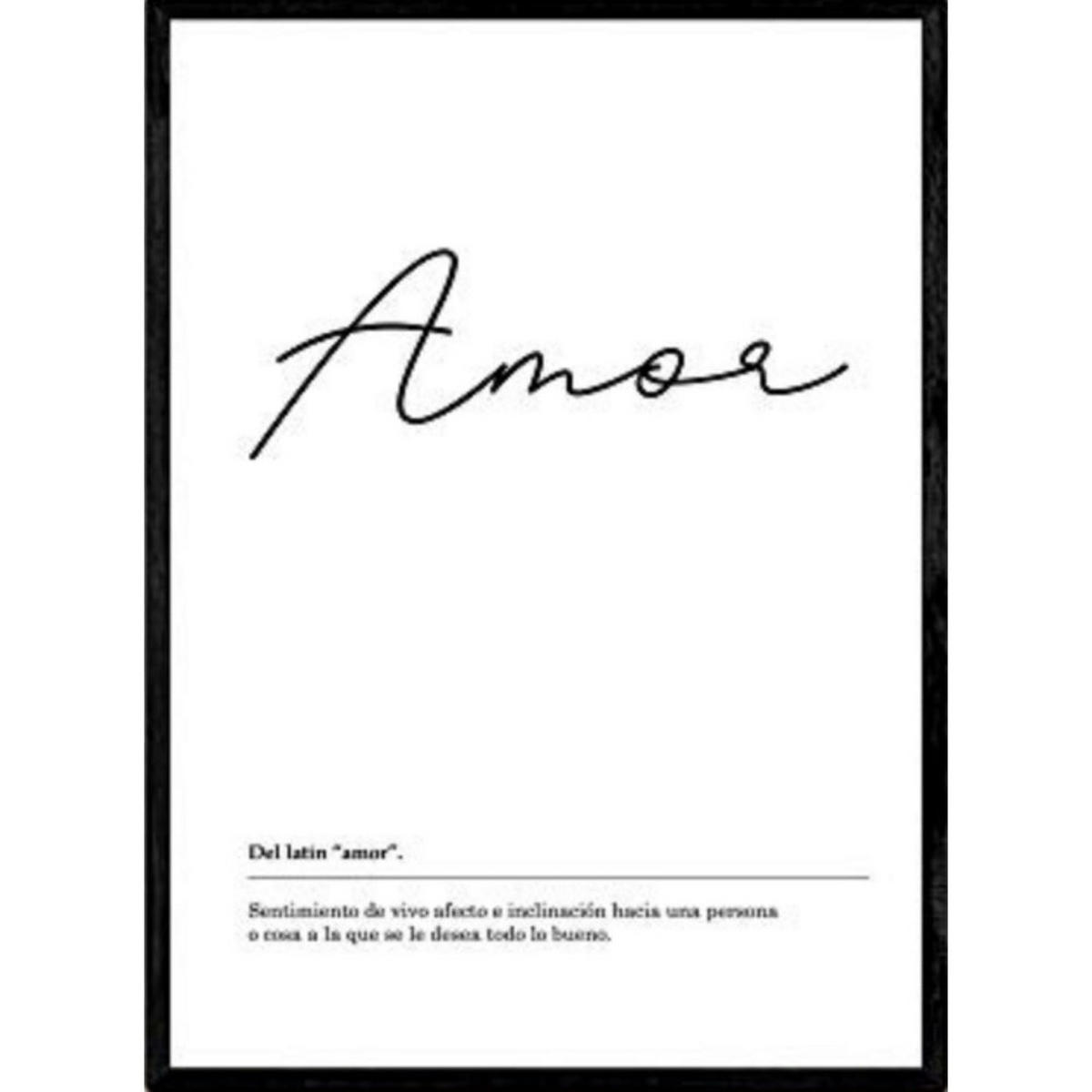 POSTER Nordische Schwarz-Weiß – Wortblatt A3 Schwarzer Rahmen - Schwarz, Papier (29.7/5/42cm) - Nacnic