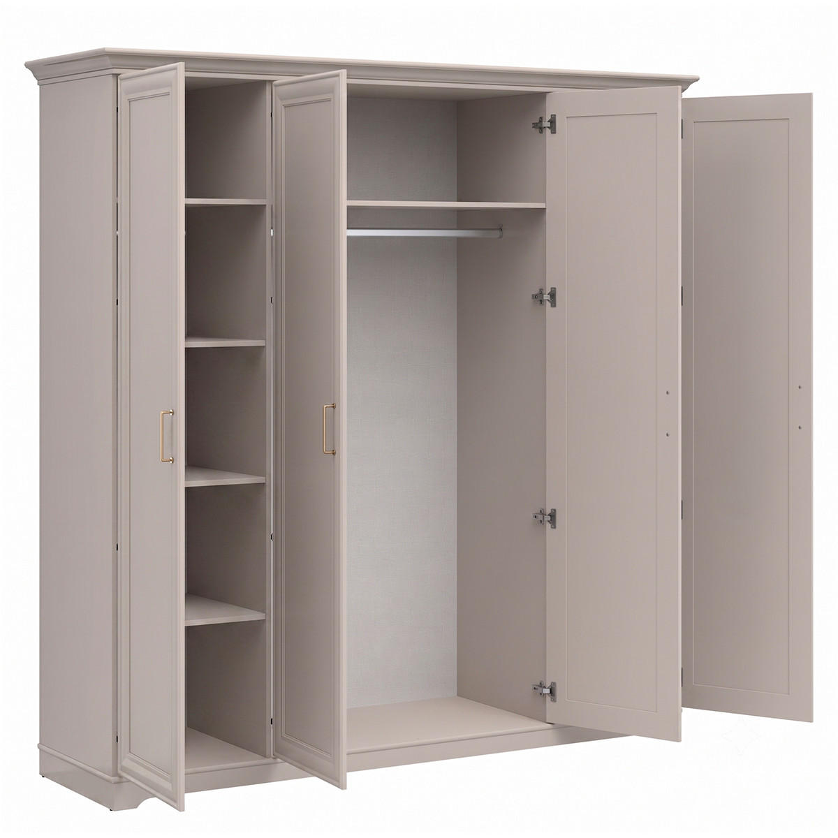 SCHRANK 4 Türen Perle Kaschmir - Beige, Holzwerkstoff (209.5/216/61cm) - Petits-meubles