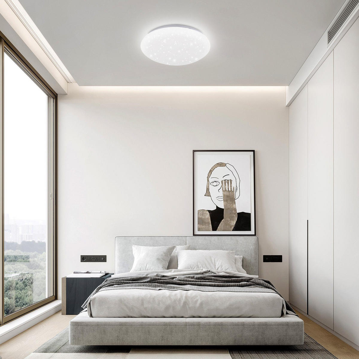 LED-DECKENLEUCHTE Iris 25.2/25.2/6.2 cm - Weiß, Kunststoff (25.2/25.2/6.2cm) - Nettlife