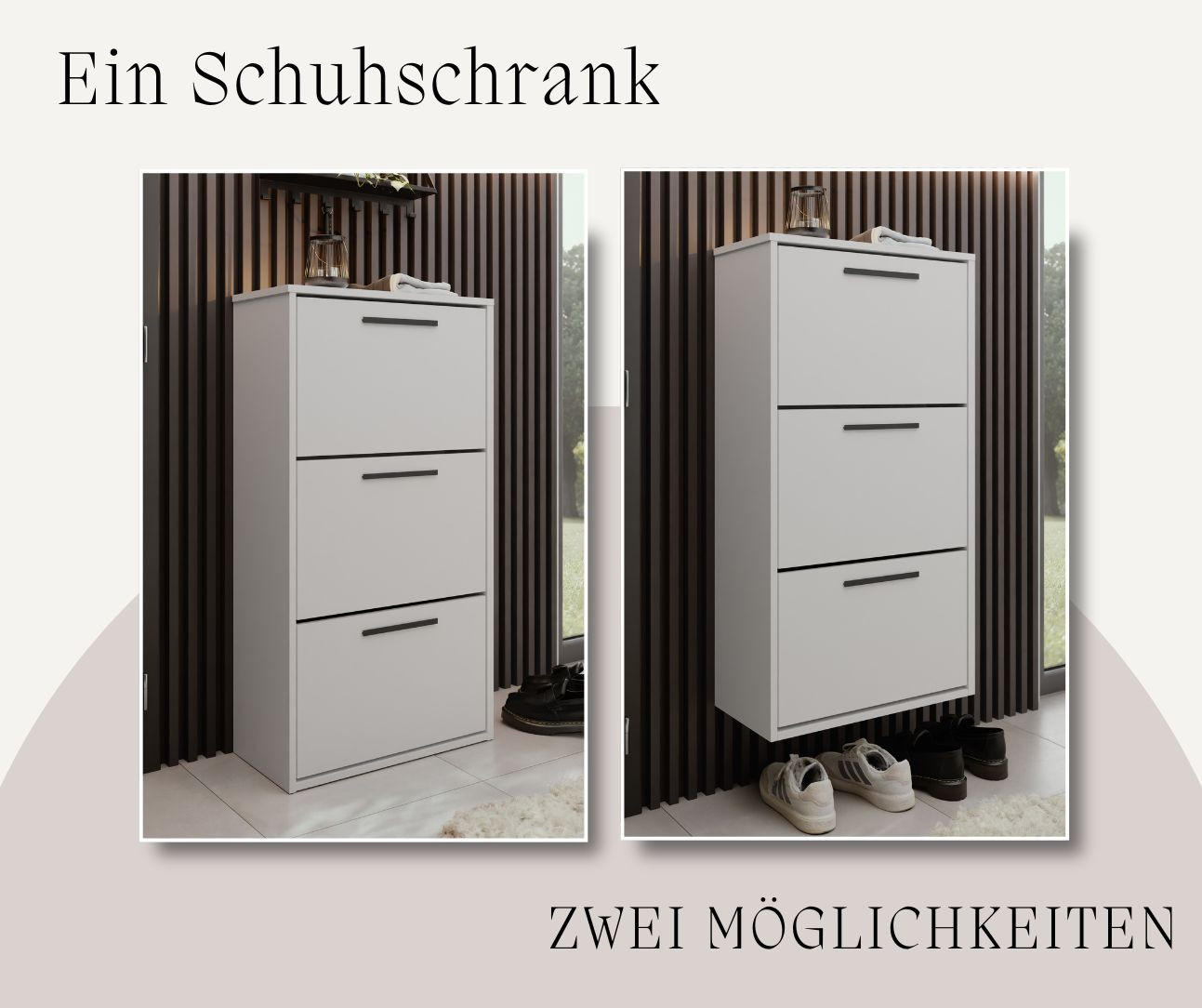 SCHUHSCHRANK Asper Craft Eiche Gold & Weiß - Honigeiche/Weiß, Holzwerkstoff (59/114.6/24cm) - Kier Furniture
