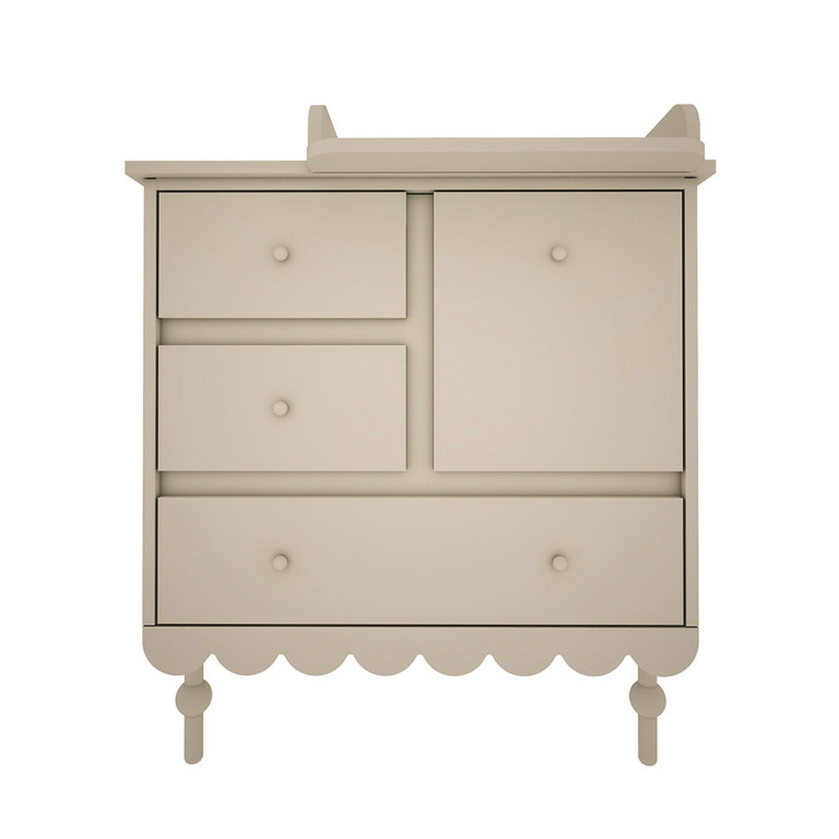 DĚTSKÁ KOMODA Babushka Olive - zelená barva, kompozitní dřevo (84/91/50cm) - Petits-meubles