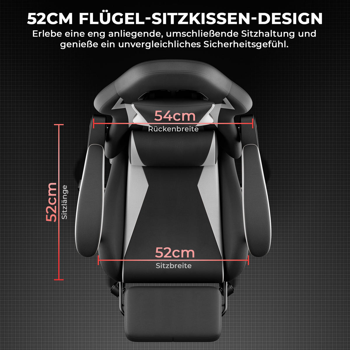 GAMING-STUHL ergonomisch PVC Black White - Weiß, Kunststoff (63/120.5/58.5cm) - Meubliv