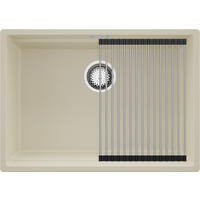 UNTERBAUSPÜLE GRANIT Praga, 2-er set Beige 66/47 cm 1 Becken + Ablauf-Set + Aufrollbare Abtropffläche ab 70er Unterschrank - Chromfarben/Beige, Kunststoff (66/20/47cm) - Primagran