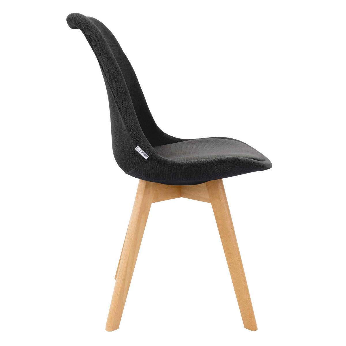 ESSZIMMERSTUHL Samt Schwarz 4er Set - Anthrazit, Holzwerkstoff (55/83/49cm) - ML-DESIGN