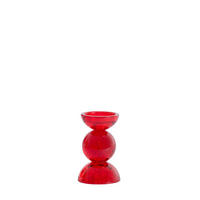 KERZENHALTER Itinga Rot Ø9,5/15,5 cm - Dunkelrot, Glas (9.5/15.5/9.5cm) - Light & Living