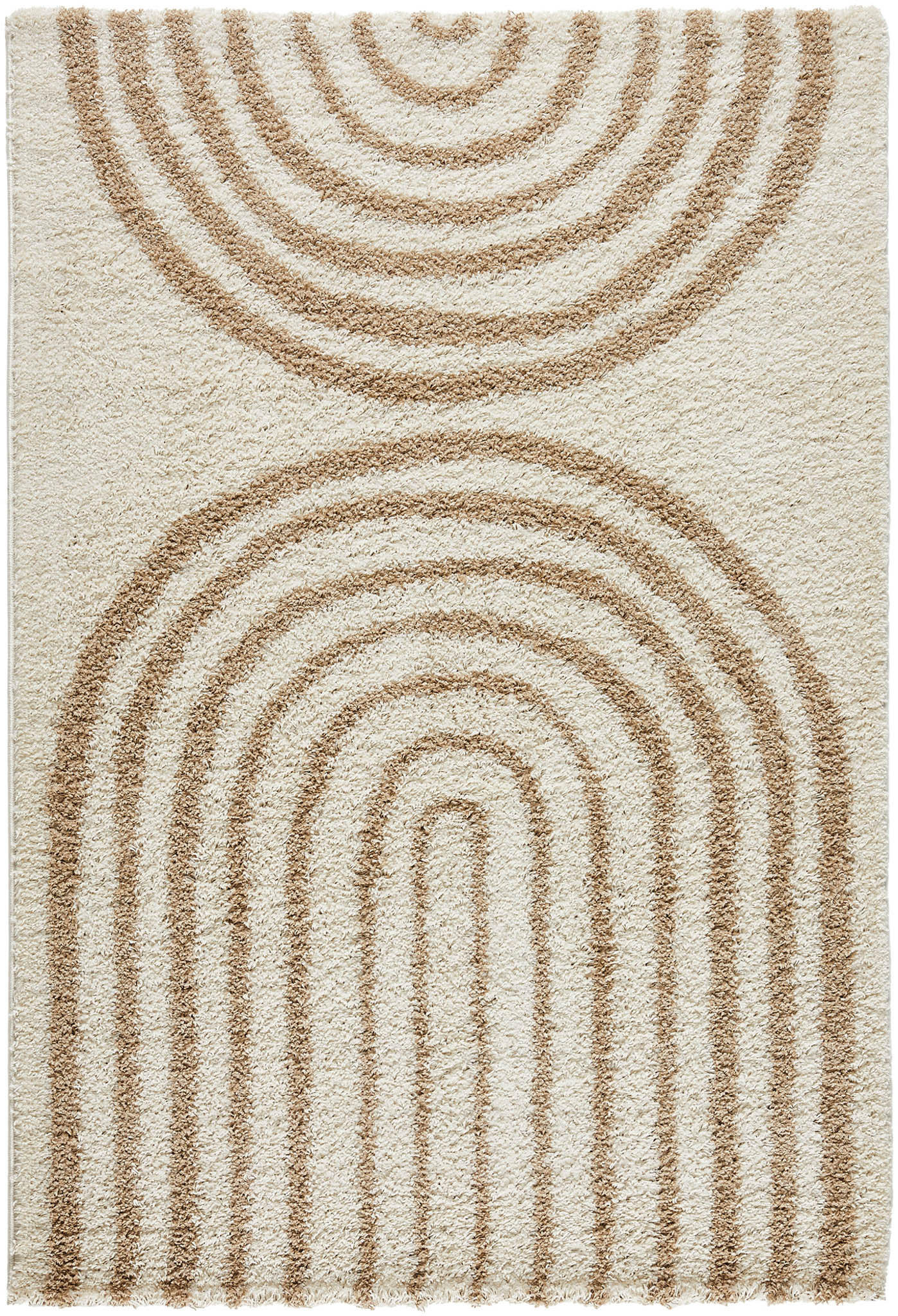 TEPPICH shaggy mit Bogenmuster in Beige Olympe 200x280 cm - Beige, Textil (200/280cm) - Nazar Rugs