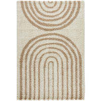 TEPPICH shaggy mit Bogenmuster in Beige Olympe 120x160 cm - Beige, Textil (120/160cm) - Nazar Rugs