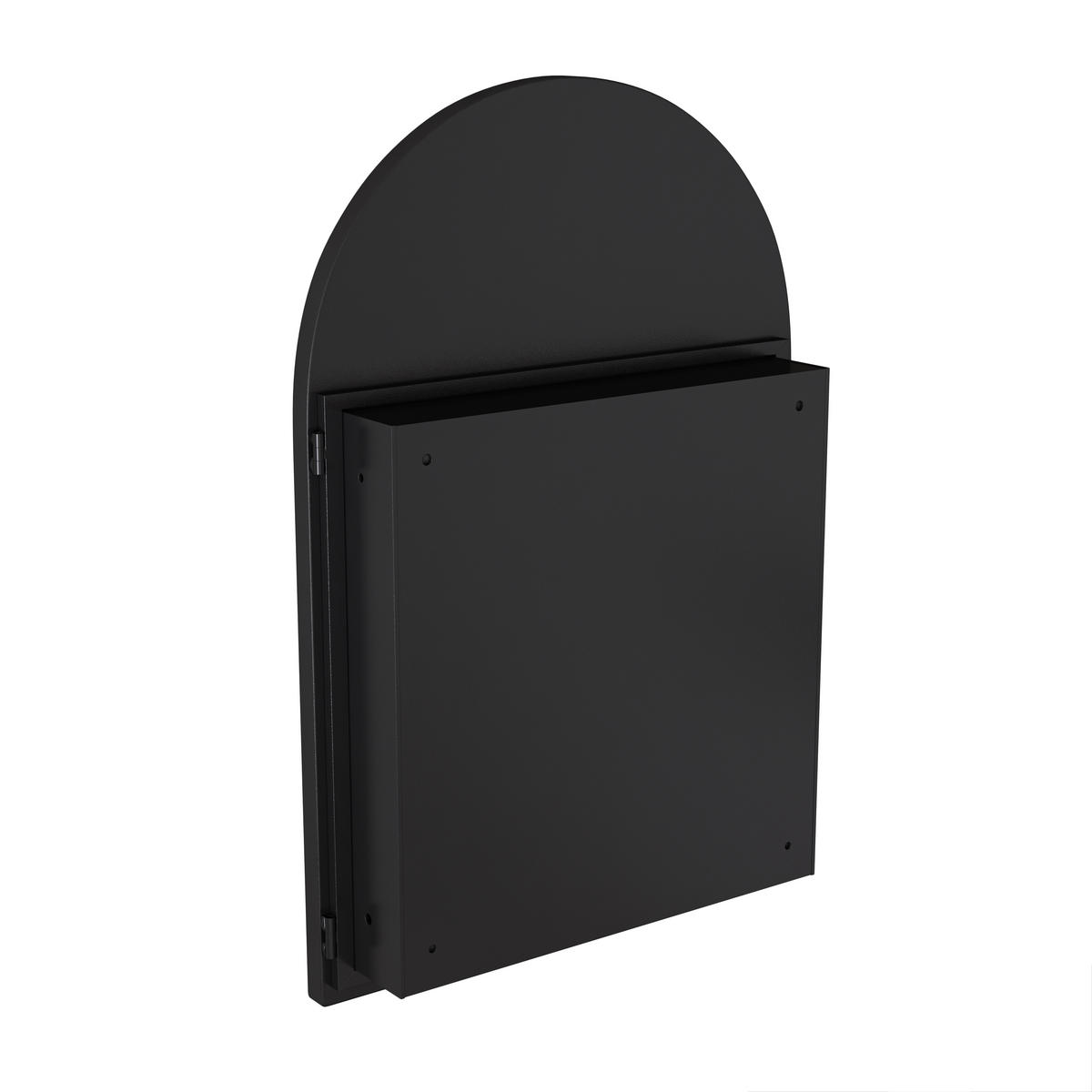SPIEGELSCHRANK Schwarz mit Spiegeltür und verstellbaren Einlegeböden 61/12/91 cm - Schwarz, Metall (91/12/61cm) - PANGIVO
