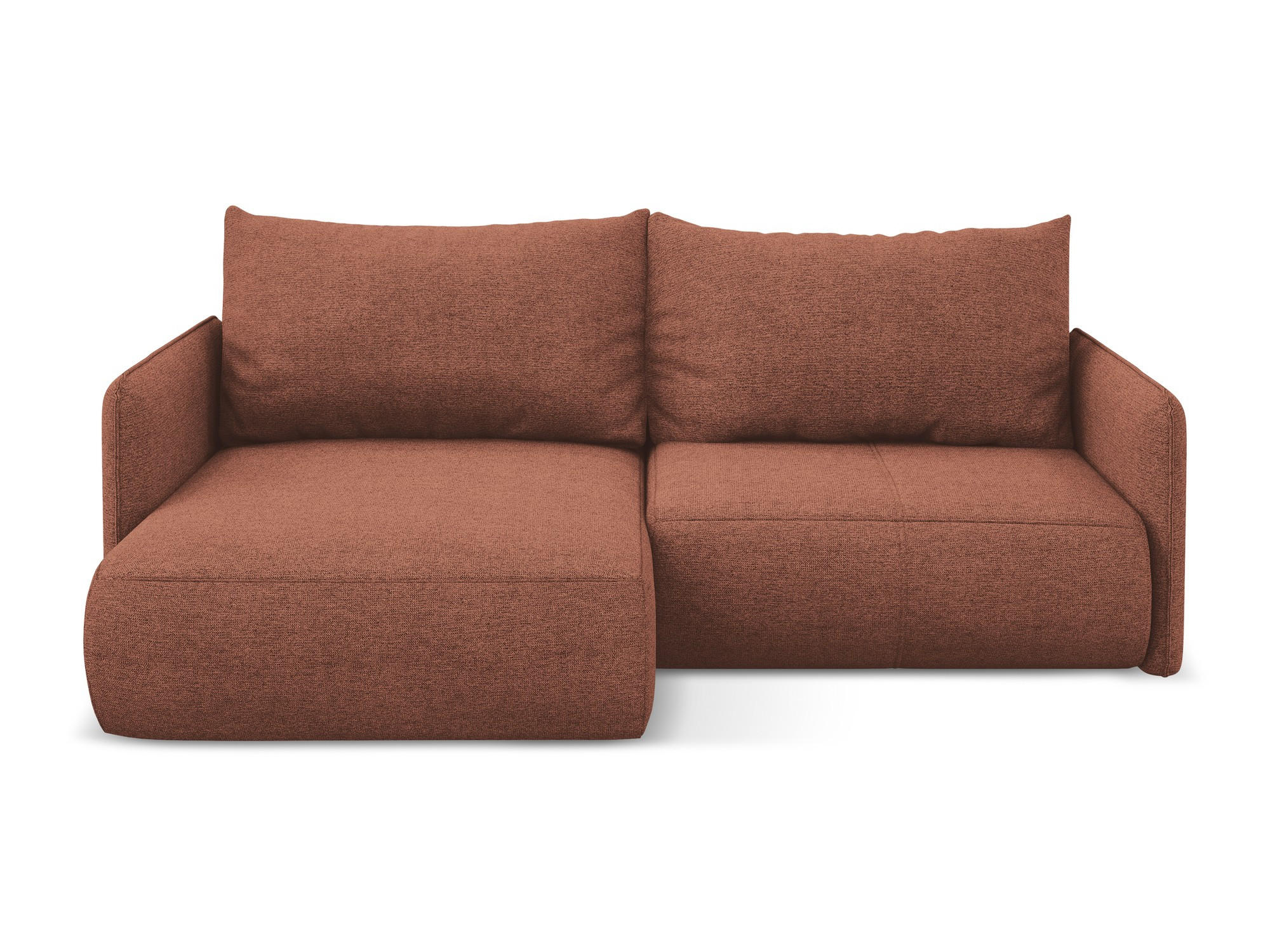 ECKSOFA mit Schlaffunktion Chenille Stoff Pink - Pink/Hellrosa, Kunststoff/Textil (148/207cm) - Makamii