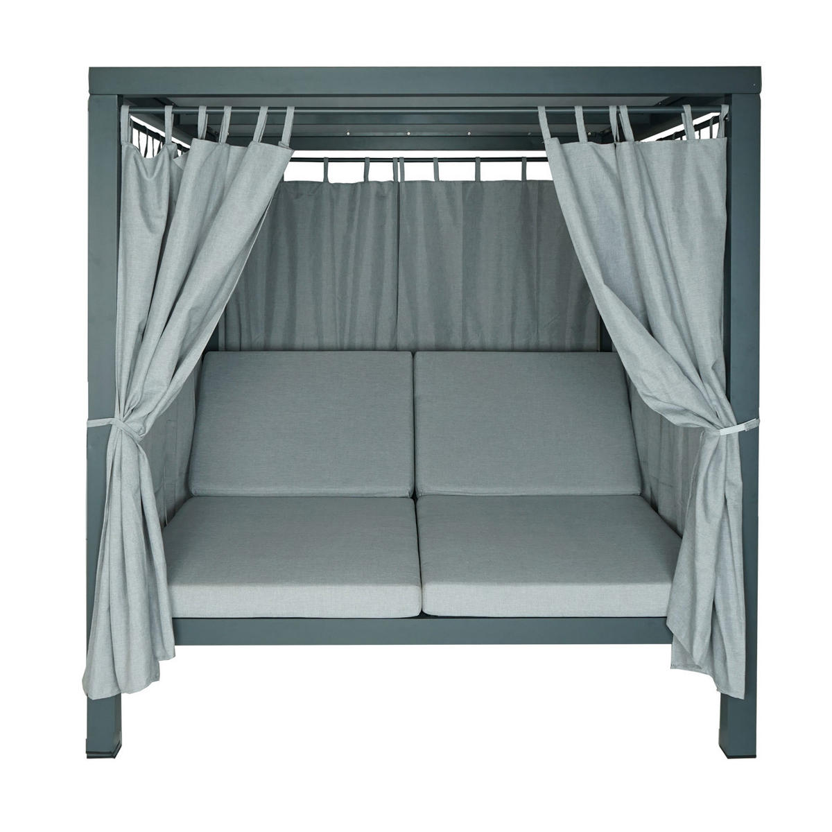 LOUNGE-GARTENLIEGE Grau - Grau, Metall (205/208/190cm) - MCW