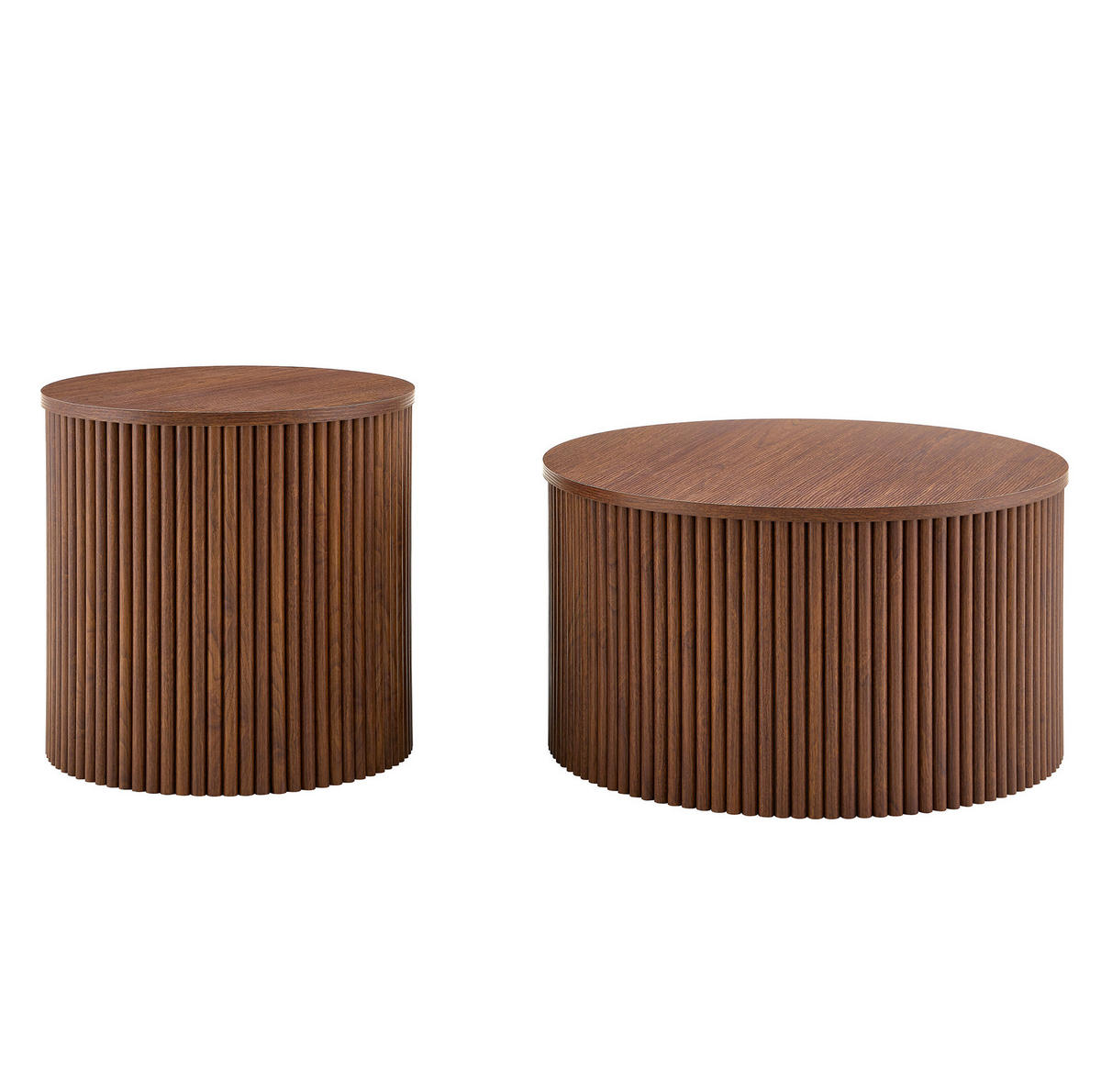 COUCHTISCH 79/79/28 cm aus MDF in Walnussoptik mit Stauraum - Walnussfarben, Holzwerkstoff (65/65/40cm) - OKMYHOME