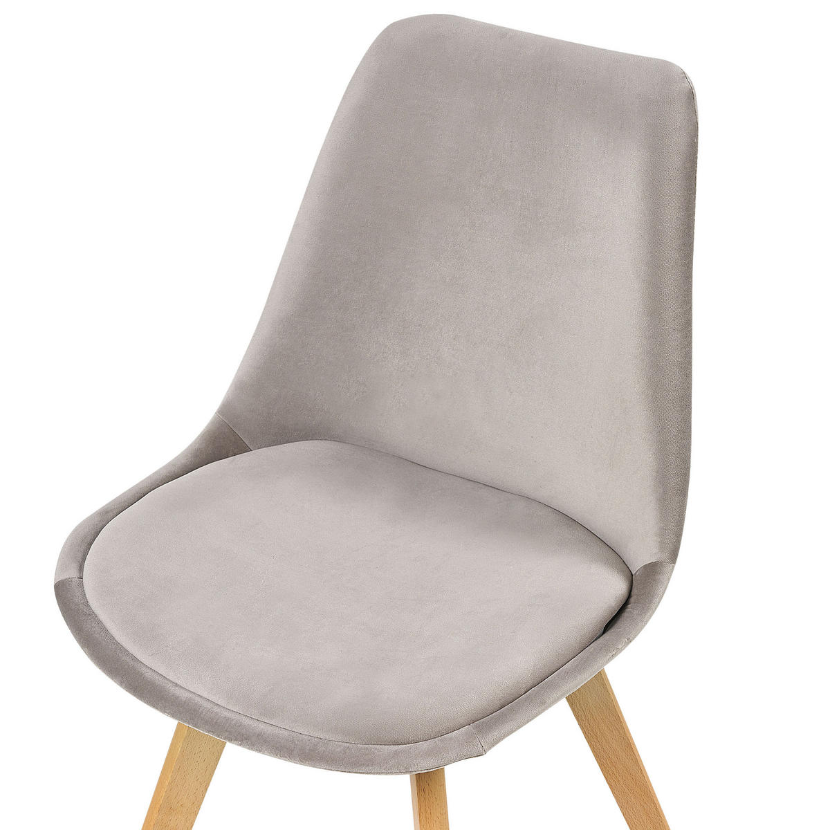 STUHL 2er-Set Samtstoff Beige Dakota - Beige, Holz/Textil (47/84/57cm) - Beliani