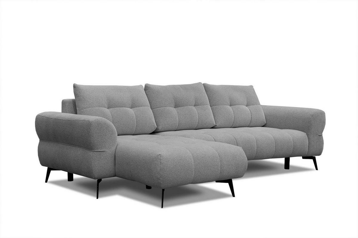 ECKSOFA SALVINI 4-Sitzer, grau - Schwarz/Grau, Holzwerkstoff/Textil (158/292cm) - Courtois Laville