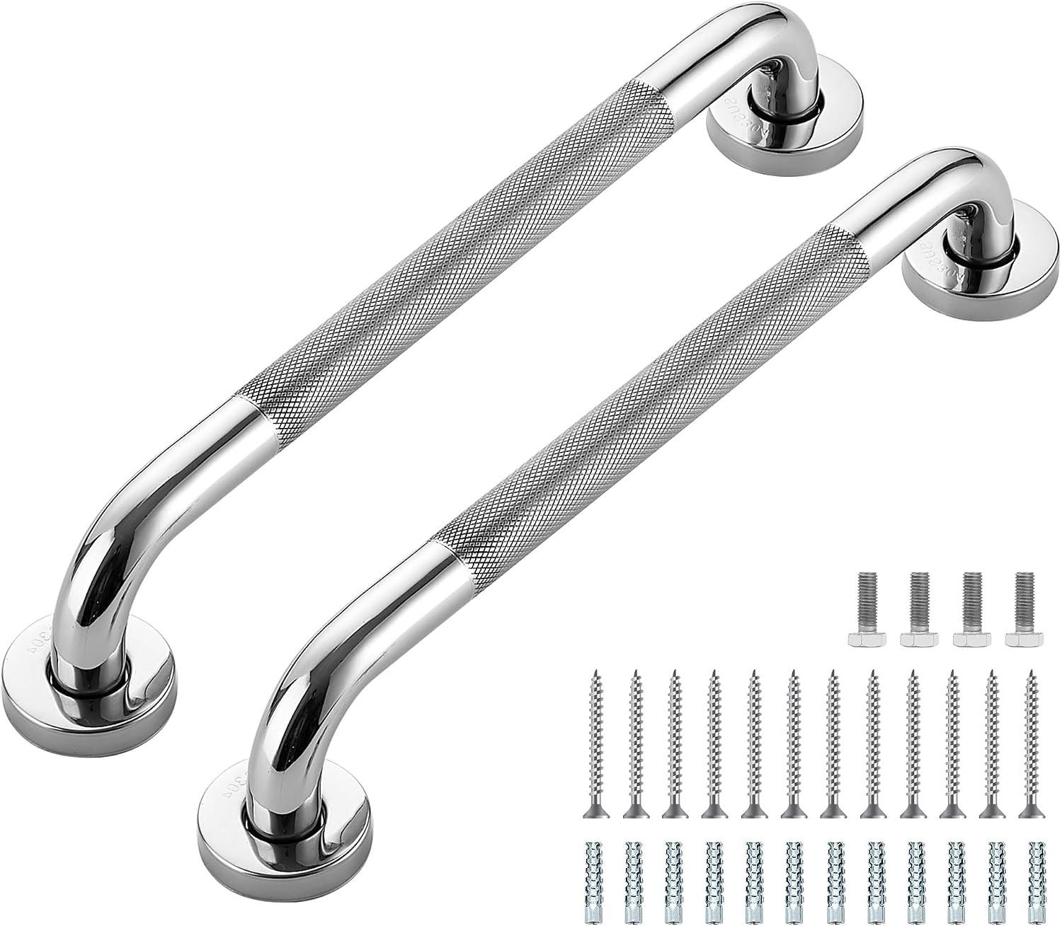 HALTEGRIFF – Silber – Edelstahl 304 – 30 cm – 2er-Pack - Silberfarben, Metall (31/4/14.5cm)