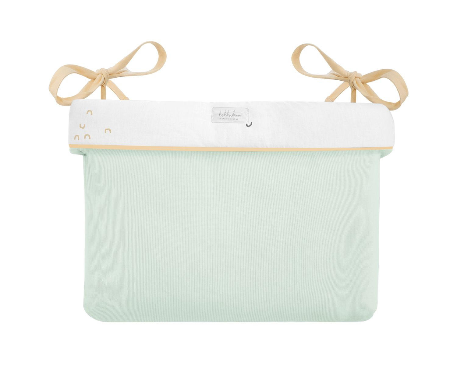 WICKELTASCHE 311080600 grün Baumwolle, Stickereien, Bindebänder, 33 x 23 x 8 cm, Aufbewahrungskorb - Grün, Textil (35/7/42cm) - Kikka boo