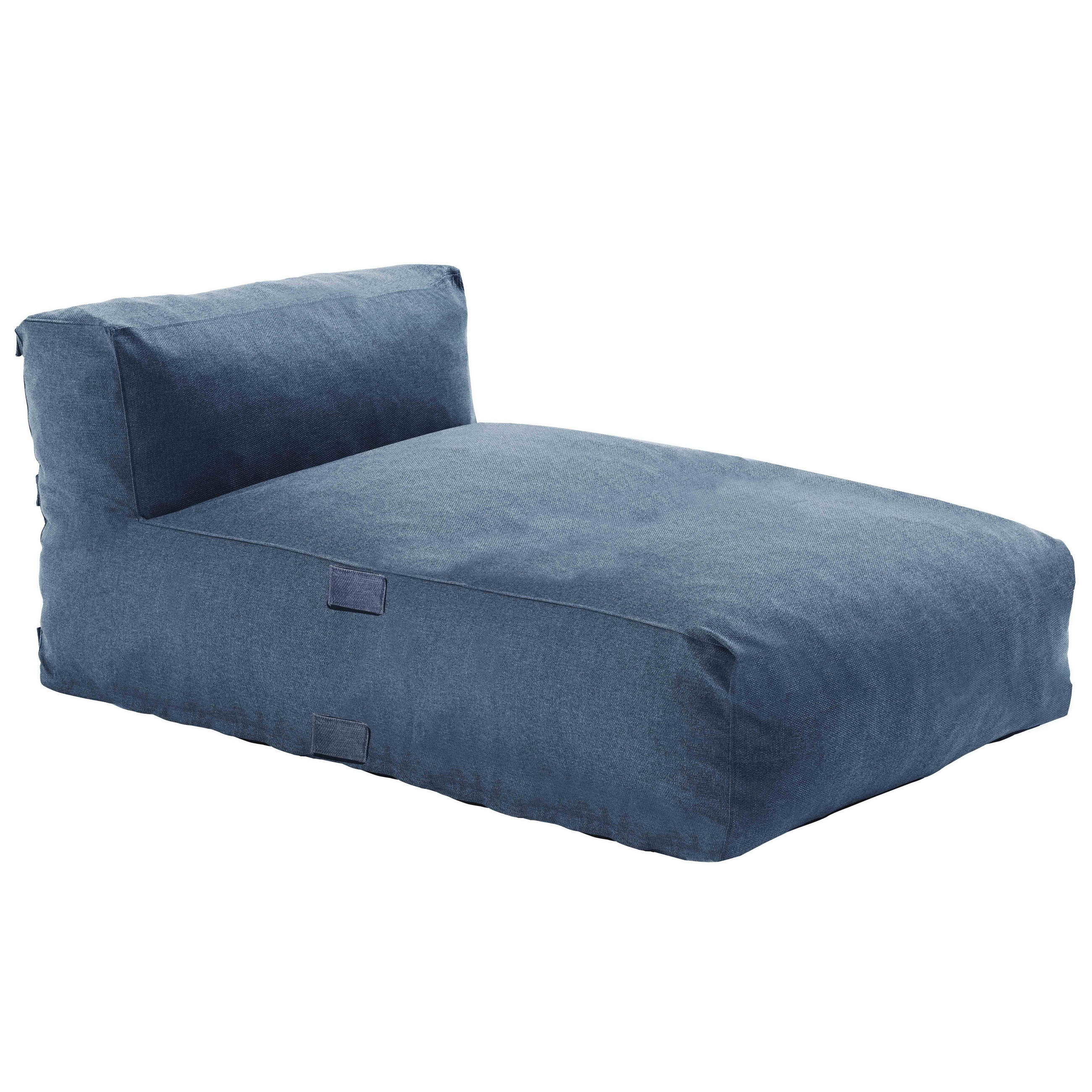 CHAISELONGUE, Pazifikblau - Blau, Textil (85/65/160cm) - Oviala