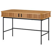 SCHREIBTISCH - Echtholzfurnier - Eichefarben, Holzwerkstoff/Metall (60/120/76cm) - home24