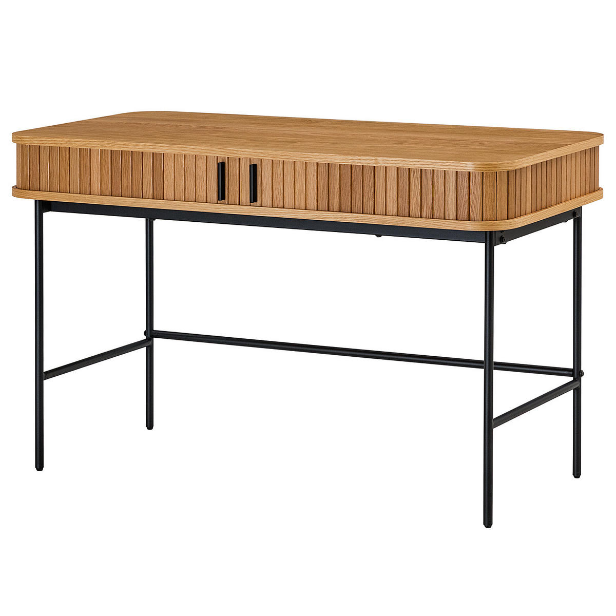 SCHREIBTISCH - Echtholzfurnier - Eichefarben, Holzwerkstoff/Metall (60/120/76cm) - home24