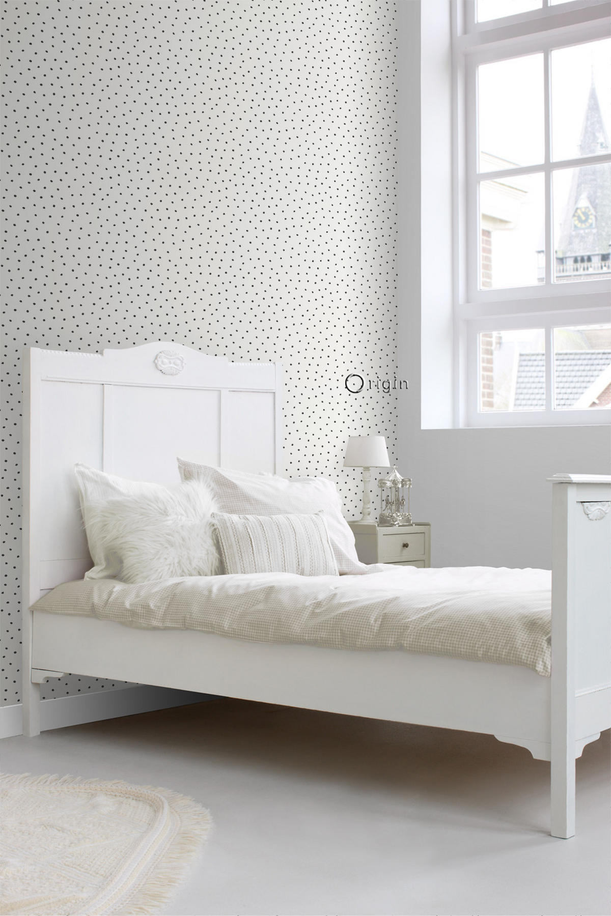TAPETE Punkte 53 cm x 10.05 m - Schwarz, Papier (53/0.1cm) - Origin Wallcoverings
