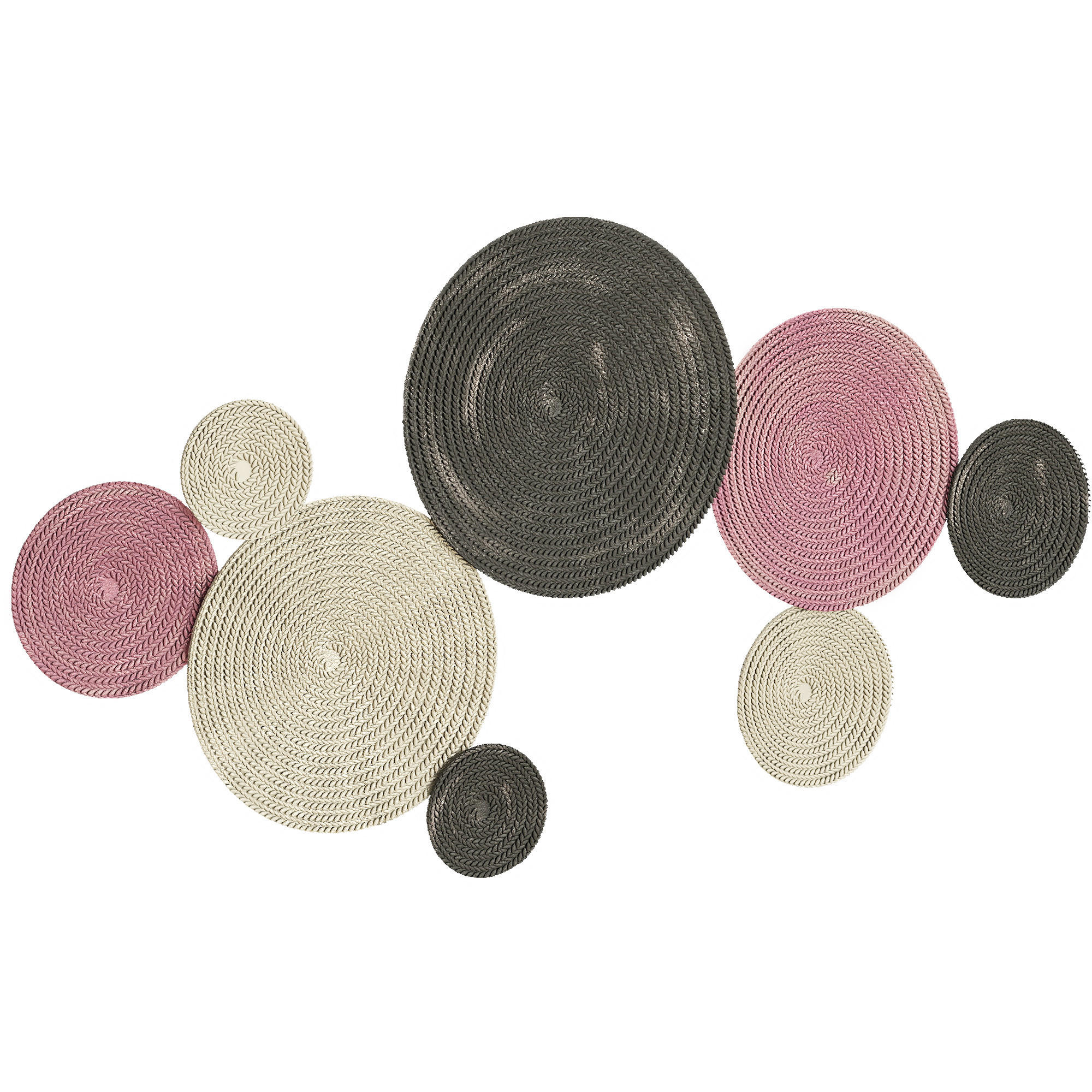 WANDDEKOR-SET DE-08842 im Disk-Design mit 8 Metallscheiben Mehrfarbig - Bronzefarben, Metall (7/58/110cm) - ComfortXL
