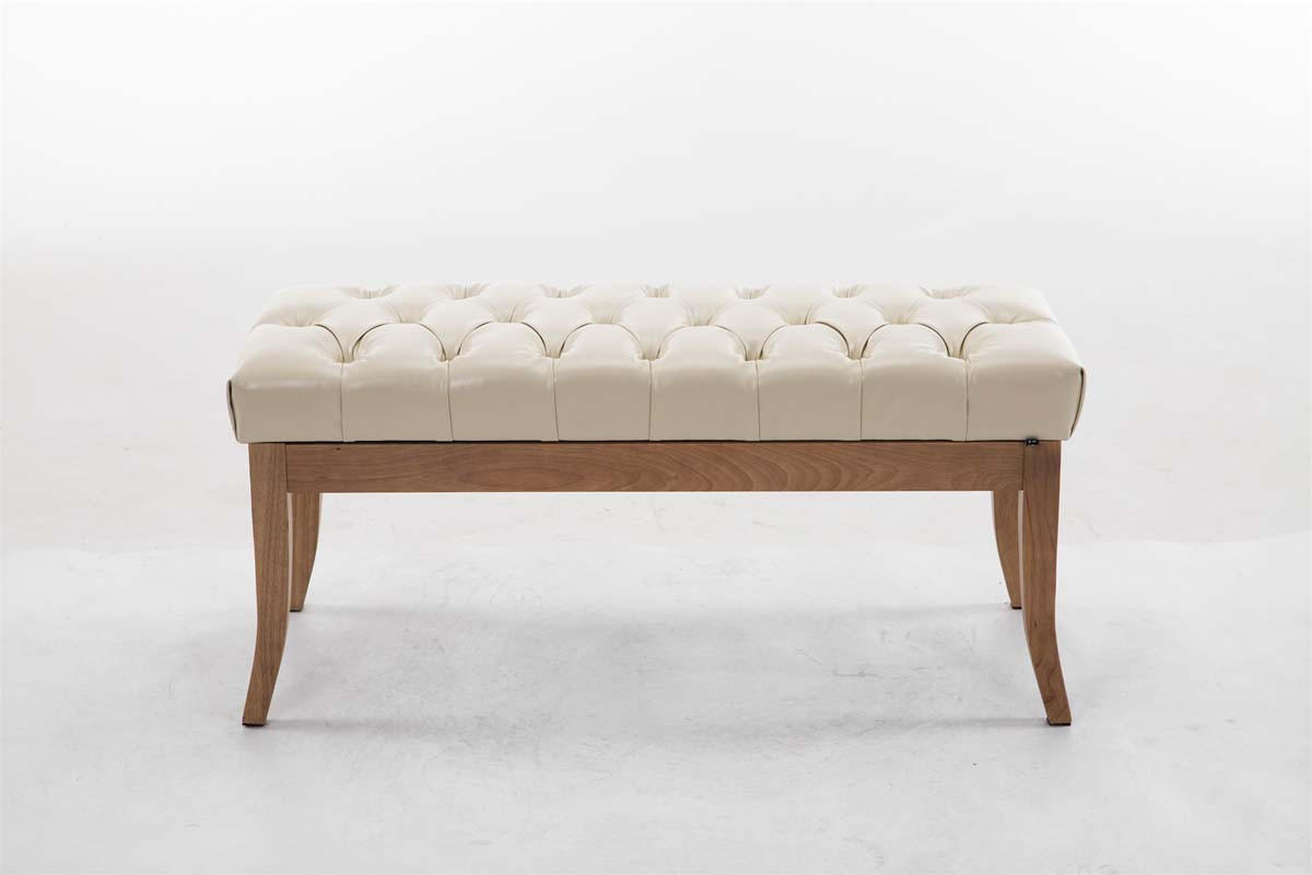 SITZBANK Cannes Kunstleder Creme Hellbraun - Creme, Leder (100/46/38cm) - DELUKE