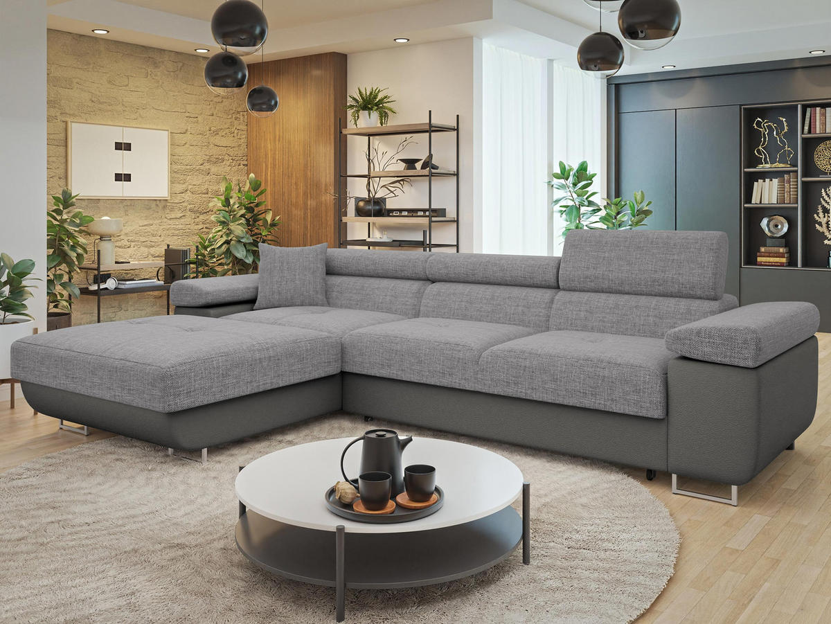 ECKSOFA Torezio Mini, Seite: Links - Alufarben, Holz/Textil (280/170cm) - MIRJAN24