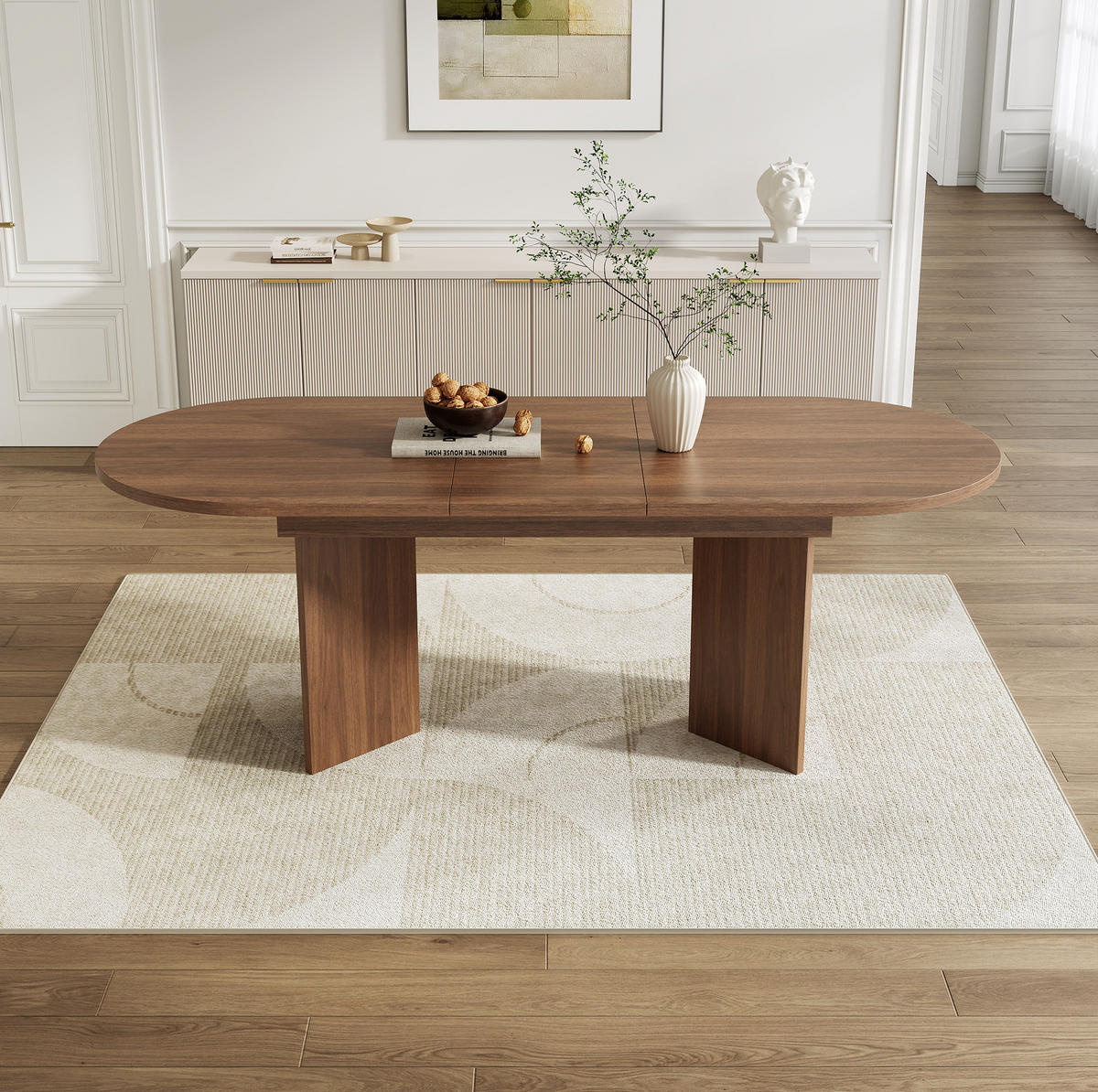 ESSTISCH aus MDF 140/180x90 cm Walnussfarben ausziehbar mit abgerundeten Ecken - Walnussfarben, Holzwerkstoff (180/90/75cm) - Modfu