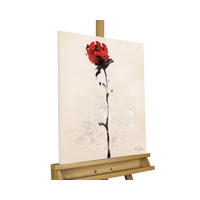 ACRYLBILD HANDGEMALT 50/60 cm - Beige/Rot, Holz/Textil (50/60cm) - KUNSTLOFT