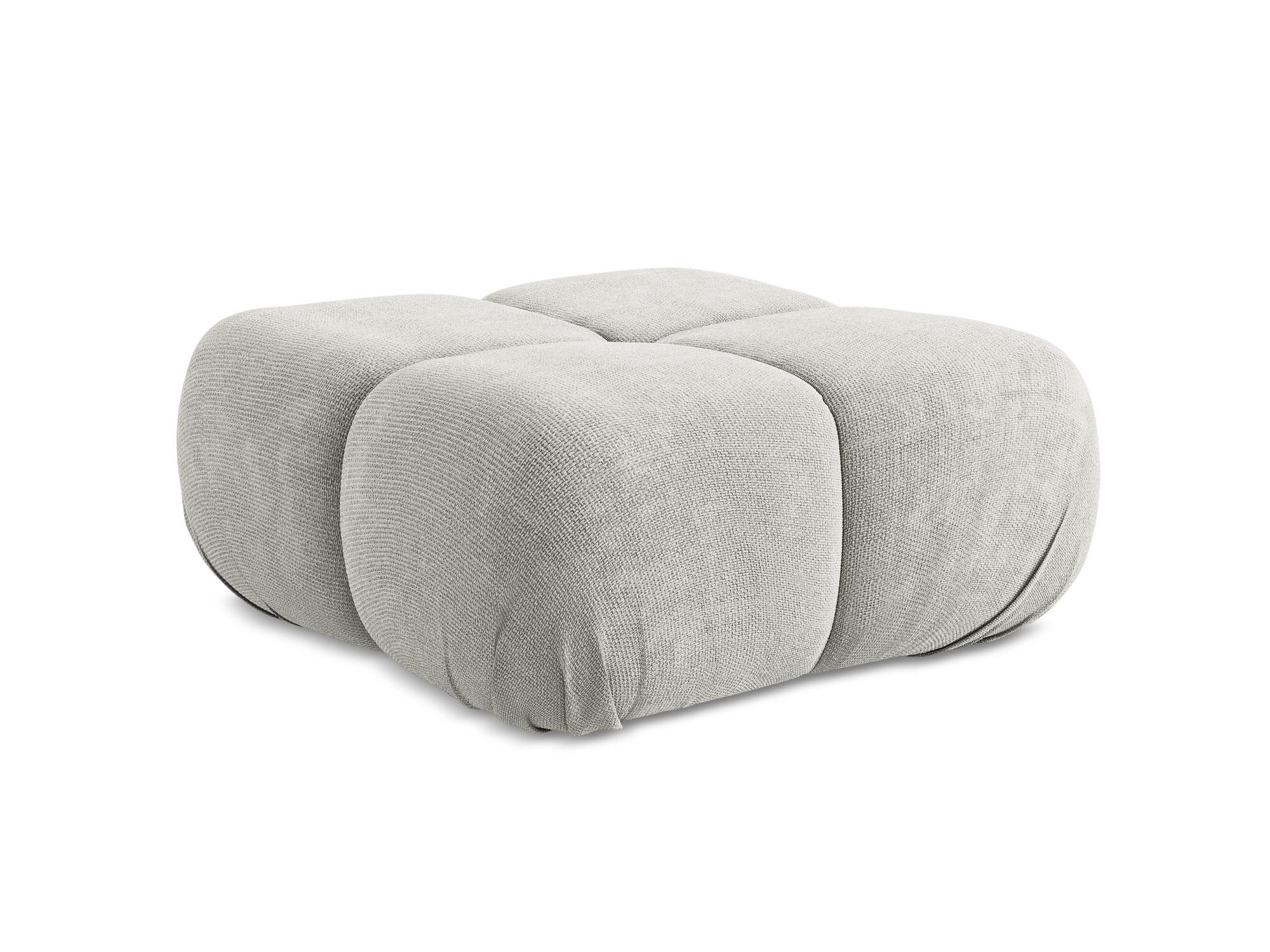 POUF Chenille Stoff Grau - Hellgrau/Schwarz, Kunststoff/Textil (95/41/95cm) - Makamii