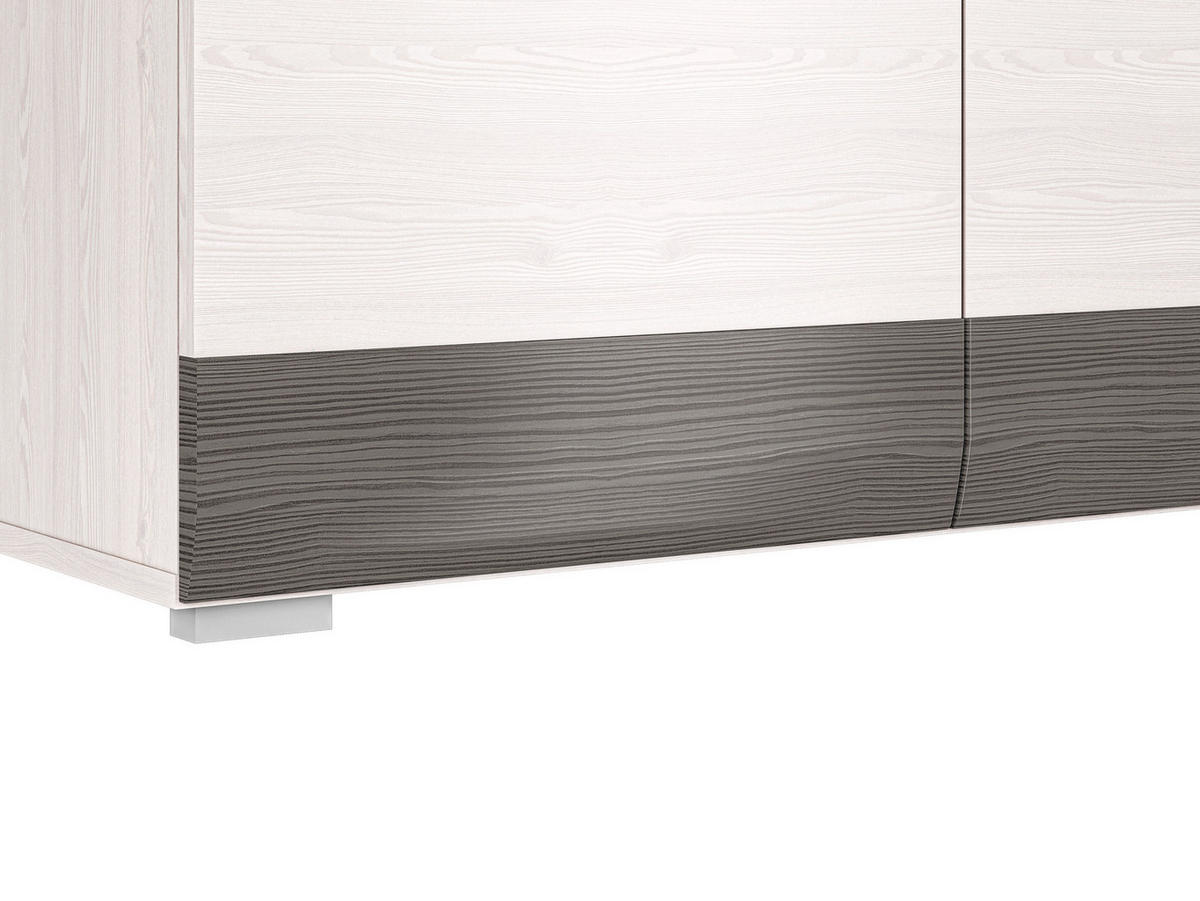 SIDEBOARD Blanco Pinie weiß / grau 165 / 42 / 96cm - Weiß, Holz/Holzwerkstoff (165/96/42cm) - Feldmann-Wohnen
