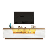 TV-LOWBOARD 180/40/46 cm mit 2 Schubladen, LED und Hochglanzfront - Weiß, Holzwerkstoff (180/46/40cm) - BEAOK