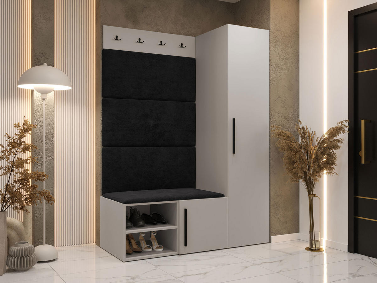 GARDEROBEN-SET Medi II - Kaschmir/Anthrazit, Holzwerkstoff/Kunststoff (40/191/50cm) - MIRJAN24