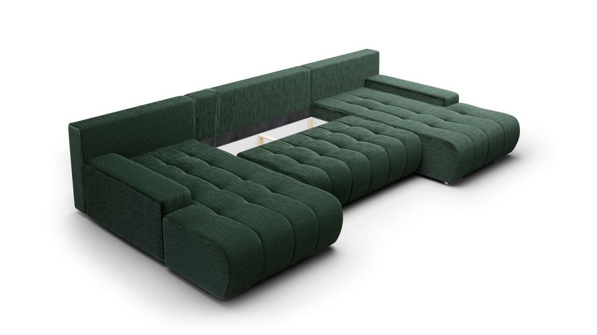 WOHNLANDSCHAFT Vogar In Poso - Grün, Holzwerkstoff/Textil (350/85/185cm) - Fun Möbel