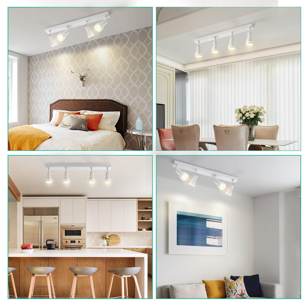 STRAHLER Kissingen 4-flammig 55/5/15.7 cm - Weiß, Metall (55/5/15.7cm) - Nettlife