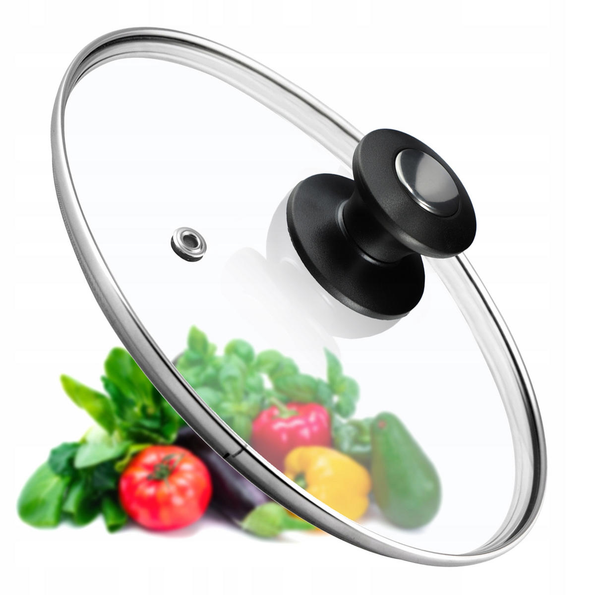 DECKEL mit Griff, 26 cm, 1 Stück - Transparent, Glas/Kunststoff (26cm) - KADAX