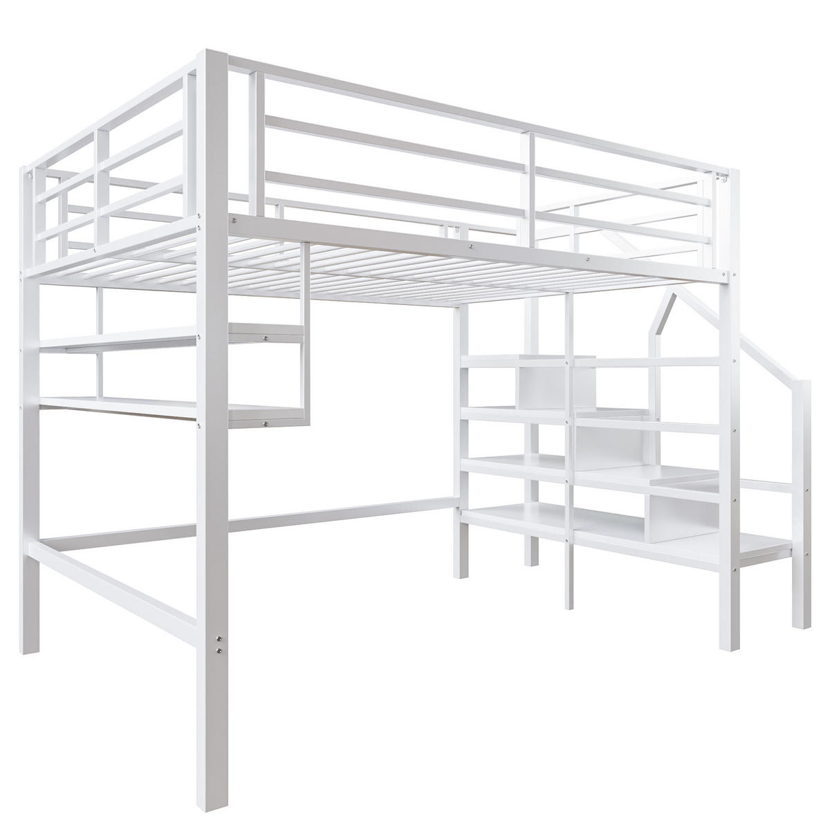 HOCHBETT Weiß 255/145/160 cm - Weiß, Metall - Urban Meuble