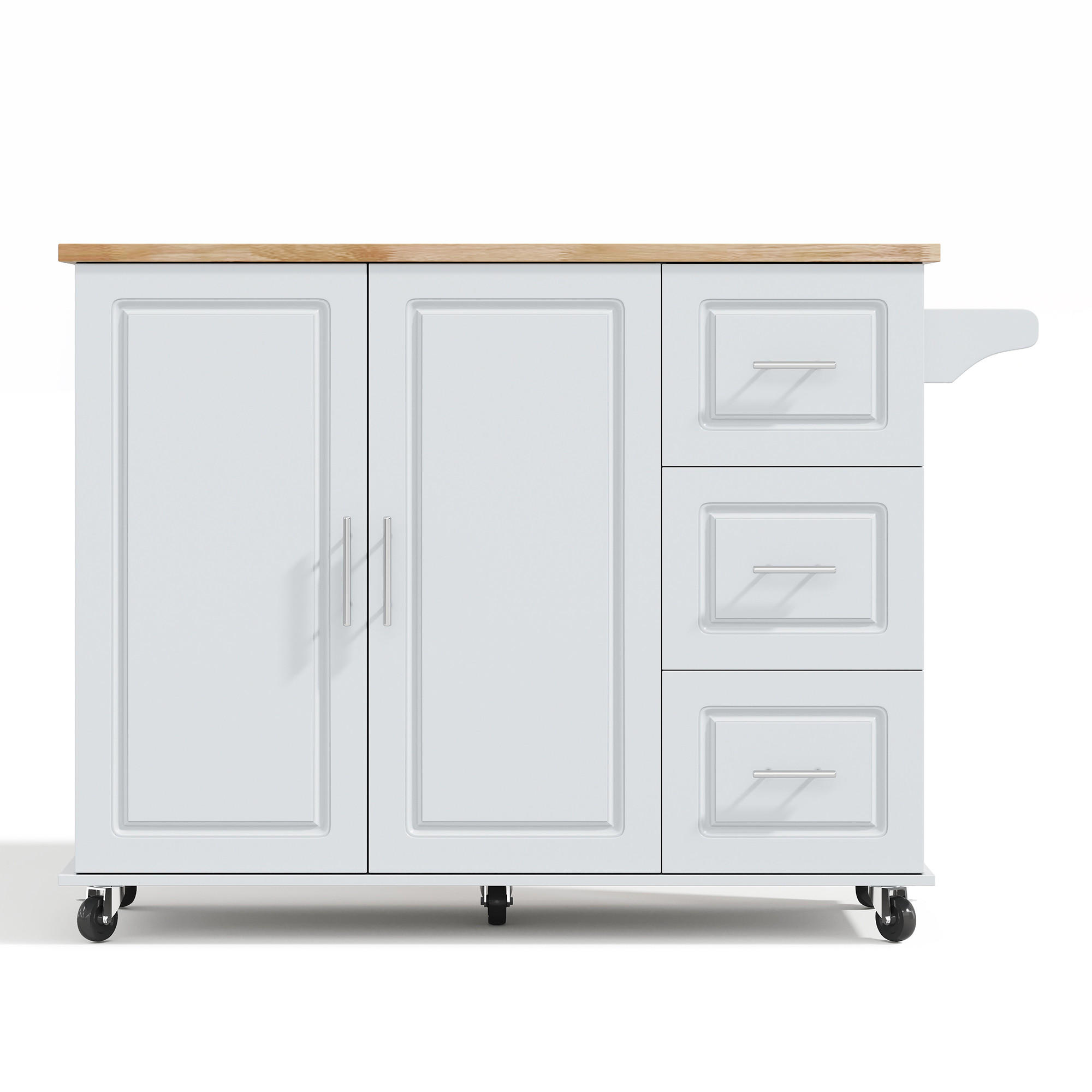 KÜCHENINSEL 137/43/92 cm Grau mit 3 Schubladen und klappbare Arbeitsplatte - Grau, Holz/Holzwerkstoff (43/92/137cm) - Oxeza