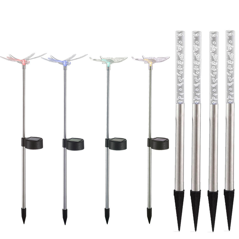 LED AUSSENLEUCHTE Klar RGB Solar 8er Set - Silberfarben, Kunststoff (2/2/48cm) - Globo Lighting