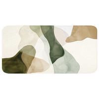 BADEMATTE Japandi - Abstrakt - Grün Badezimmerteppich 120x60 cm - Grün, Kunststoff/Textil (120/60cm) - OnlyWow
