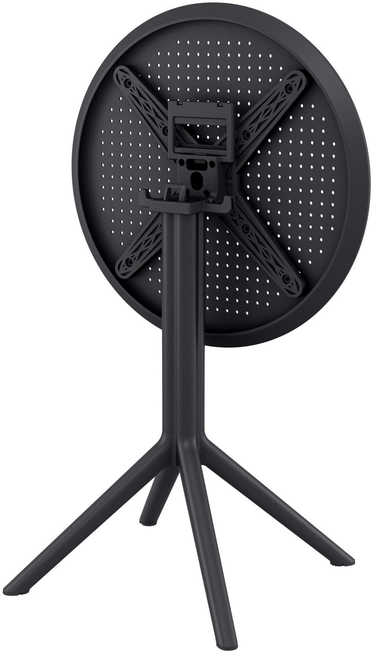 GARTENTISCH rund Kunststoff Schwarz - Schwarz, Kunststoff (60/60/74cm) - CLP