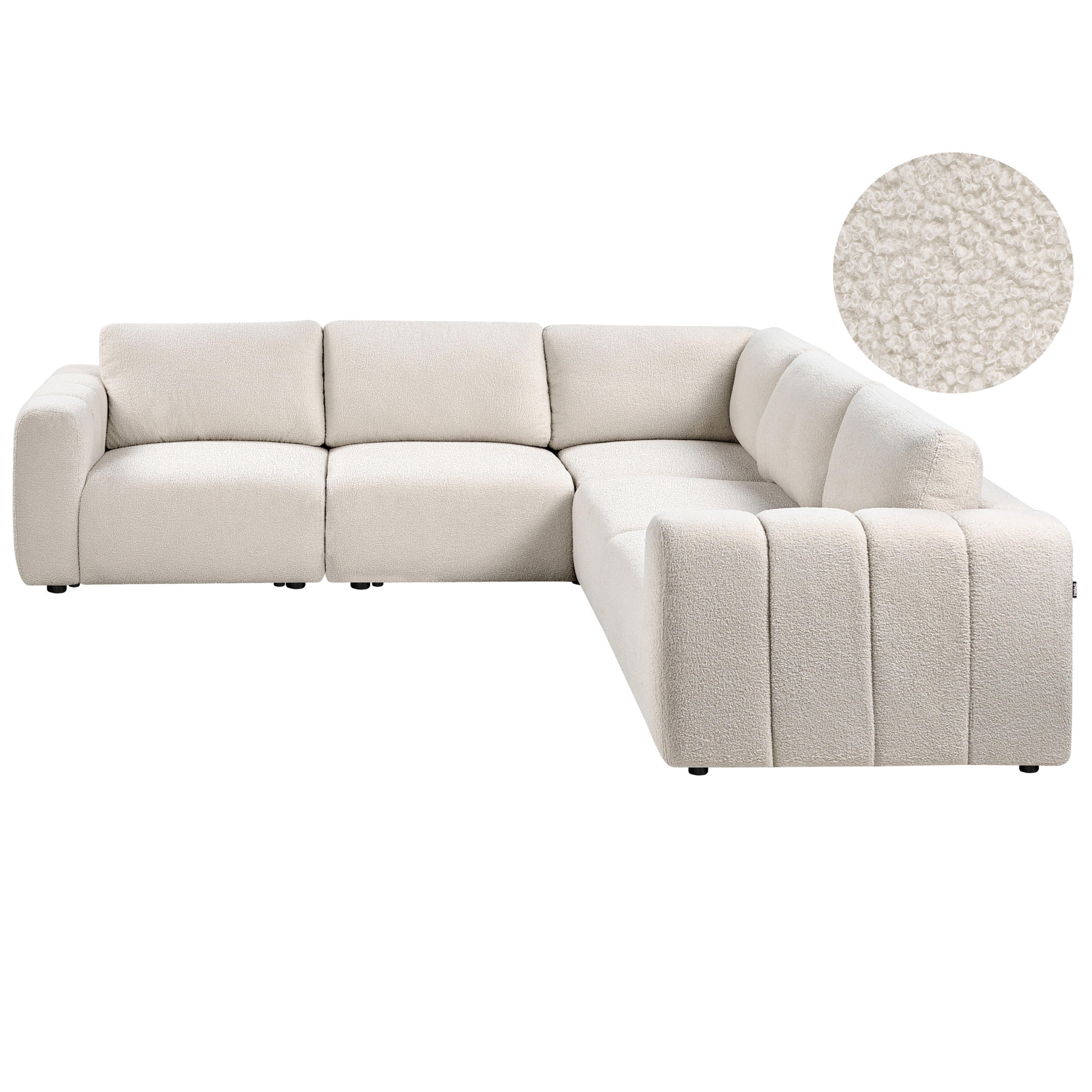 Beliani Ecksofa Creme 287x100 cm