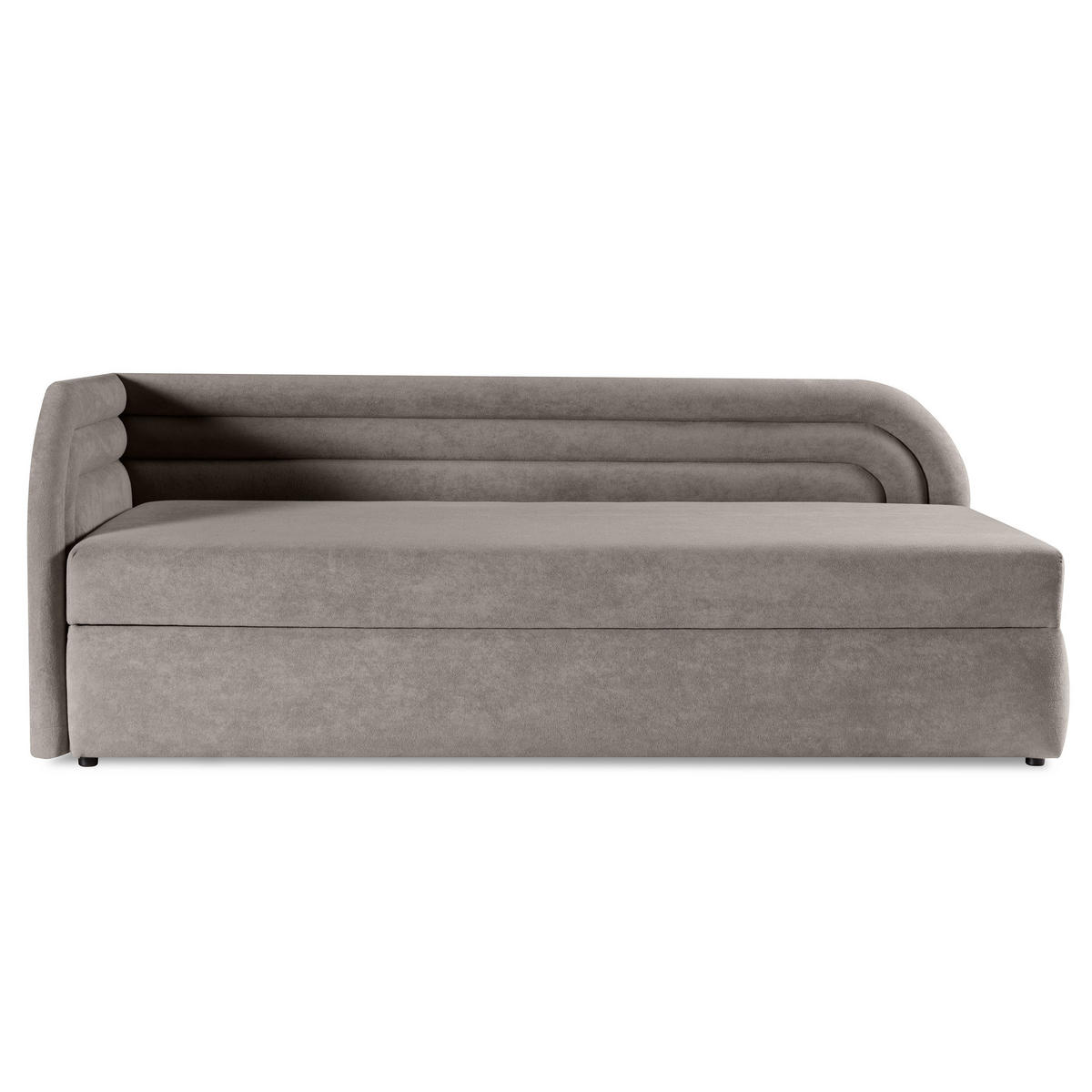 POLSTERBETT Cobi, Eckbett 80x200 cm mit Bettkasten, Hellbraun, Links - Hellbraun, Textil (80/200cm) - Beautysofa