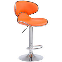 BARHOCKER Lederlook orange - Chromfarben/Orange, Textil/Metall (46/88/49cm) - CLP